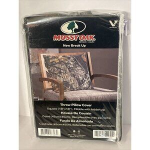 Mossy Oak Throw Pillow Cover Camouflage 18"X 18" Camo New Break Up BRAND NEW